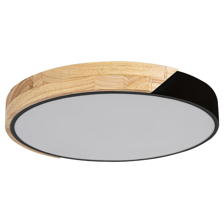 Plafoniera Rabalux Maple 3528 Lampada da soffitto nero 24W  in metallo e legno