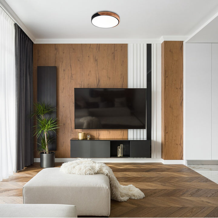 Plafoniera Rabalux Maple 3528 Lampada da soffitto nero 24W  in metallo e legno