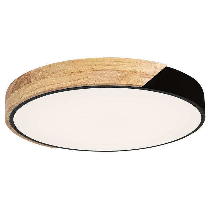Plafoniera Rabalux Maple 3528 Lampada da soffitto nero 24W  in metallo e legno