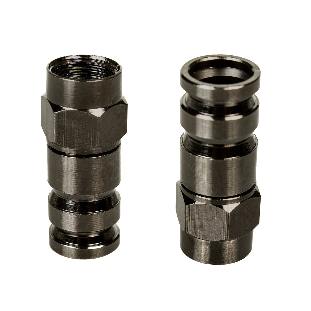 Maclean, connettore a compressione F, RG-6, professionale, nichel, nero, MCTV-916, 10 pezzi