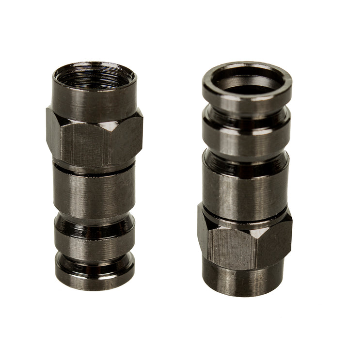 Maclean, connettore a compressione F, RG-6, professionale, nichel, nero, MCTV-916, 10 pezzi