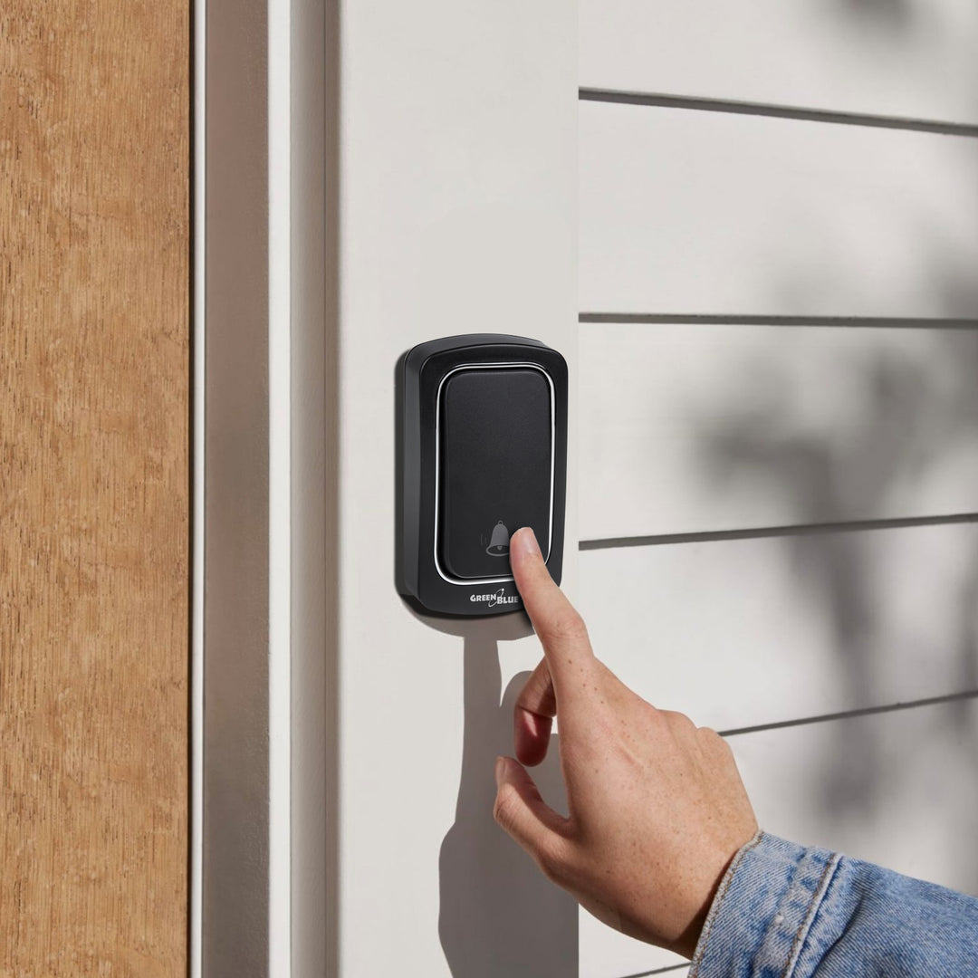 GreenBlue campanello cinetico wireless e senza batteria , 38 melodie, nero, portata fino a 150 m, IP68, GB139 B