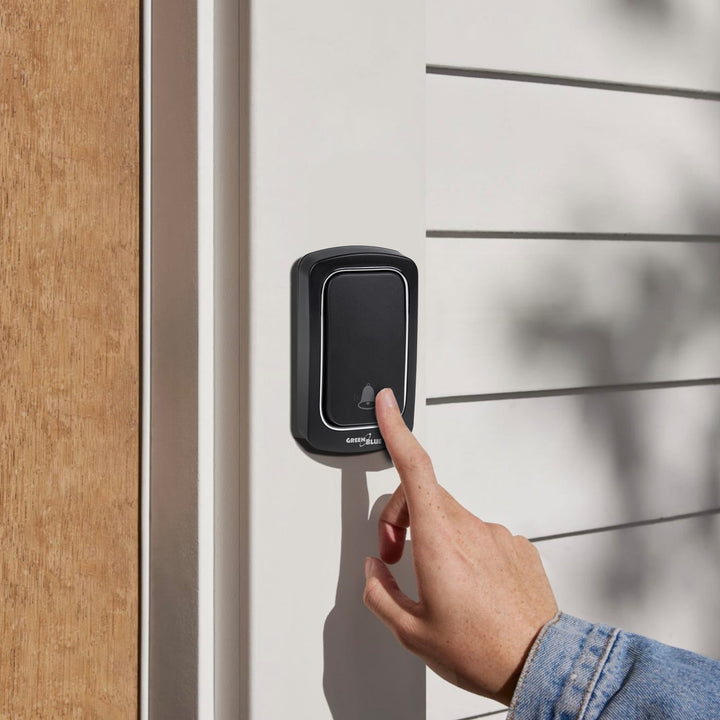 GreenBlue campanello cinetico wireless e senza batteria , 38 melodie, nero, portata fino a 150 m, IP68, GB139 B
