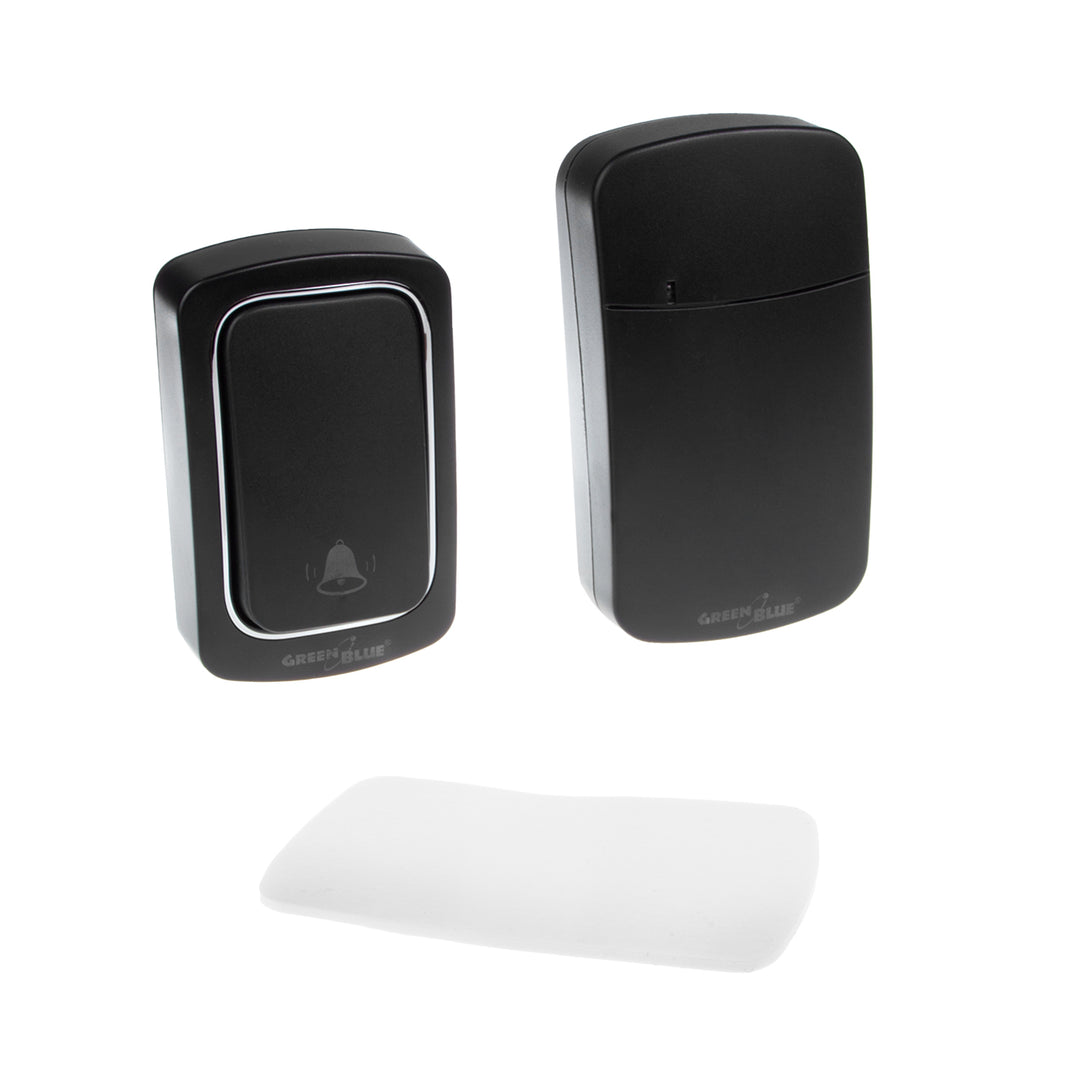 GreenBlue campanello cinetico wireless e senza batteria , 38 melodie, nero, portata fino a 150 m, IP68, GB139 B