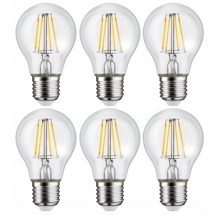 6x lampadina LED Maclean, filamento E27, 6W, 230V, WW bianco caldo 3000K, 600lm, Retro edison decorativa A60, MCE267