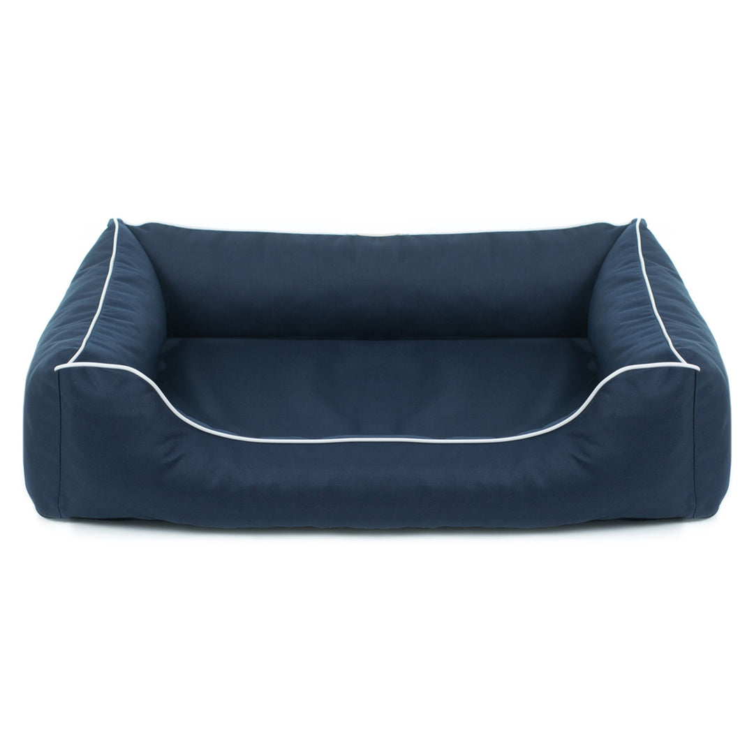 Valencia Cuccia ortopedica per cani blu navy con finiture bianche 65x50 cm