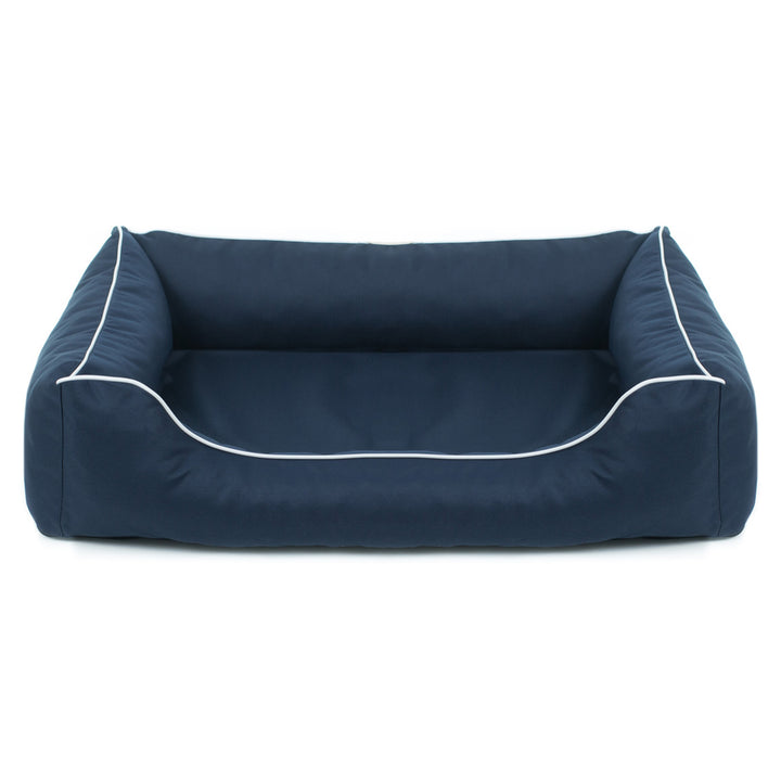 Valencia Cuccia ortopedica per cani blu navy con finiture bianche 65x50 cm