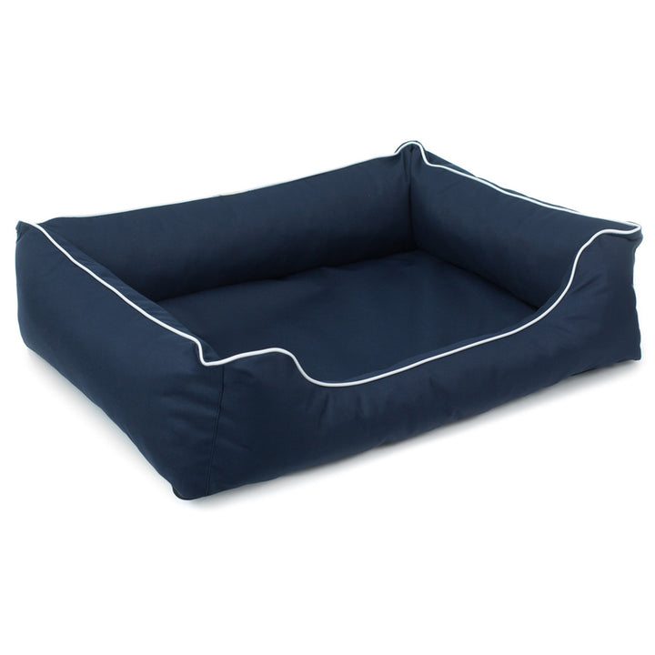 Valencia Cuccia ortopedica per cani blu navy con finiture bianche 65x50 cm