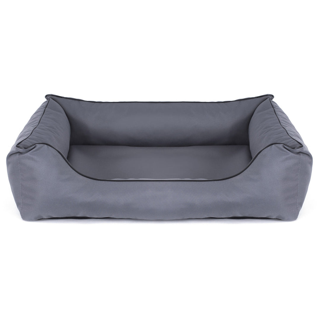 Cuccia ortopedica Valencia per cani in grigio chiaro con finiture nere 65x50 cm