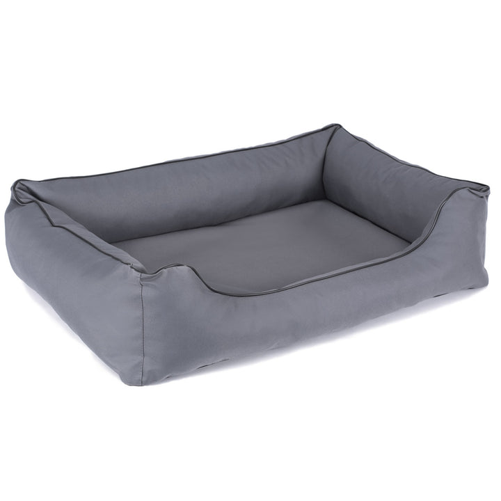 Cuccia ortopedica Valencia per cani in grigio chiaro con finiture nere 65x50 cm