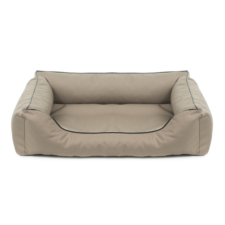 Valencia Divano ortopedico per cani in beige con finiture nere 100 x 75 cm
