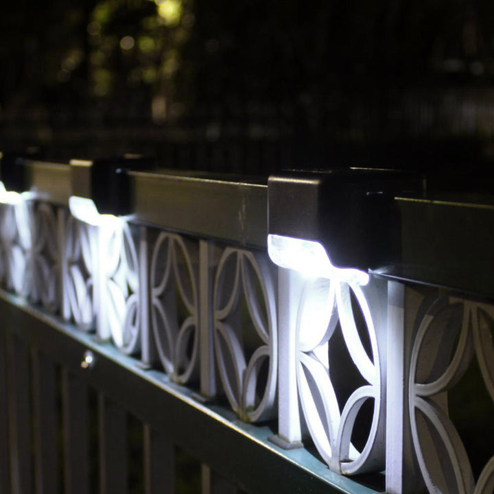8x Maclean lampada per scale a LED ad energia solare IP44, 4000K, Ni-MH 100 mAh, 80x45x45mm, sensore crepuscolare MCE319