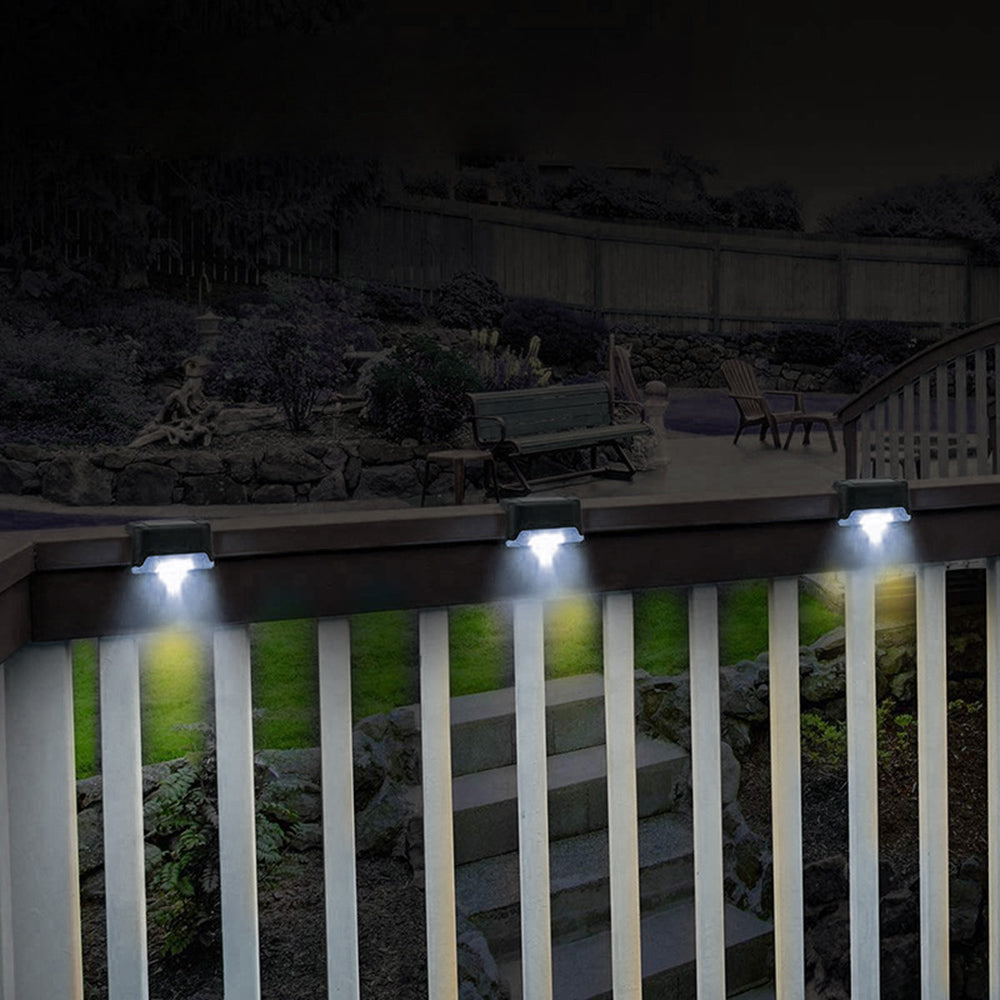 8x Maclean lampada per scale a LED ad energia solare IP44, 4000K, Ni-MH 100 mAh, 80x45x45mm, sensore crepuscolare MCE319