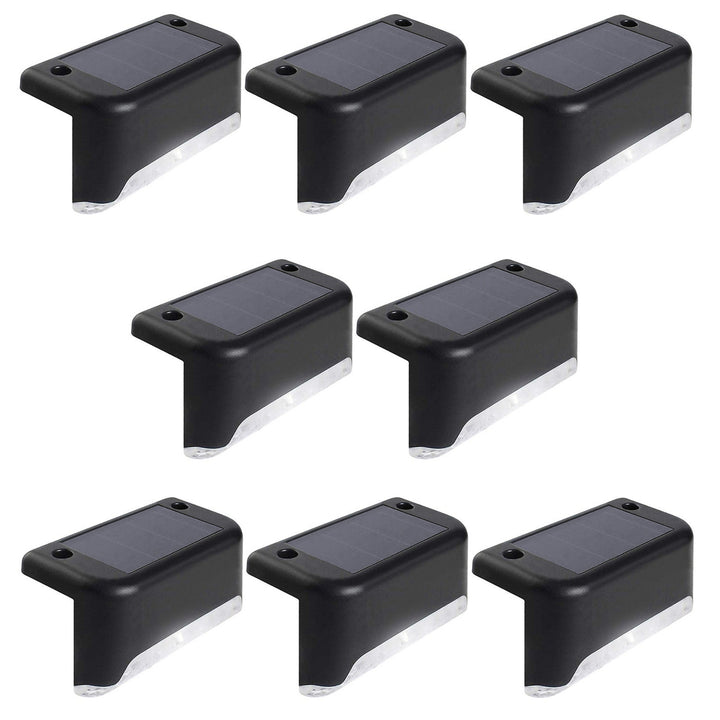 8x Maclean lampada per scale a LED ad energia solare IP44, 4000K, Ni-MH 100 mAh, 80x45x45mm, sensore crepuscolare MCE319