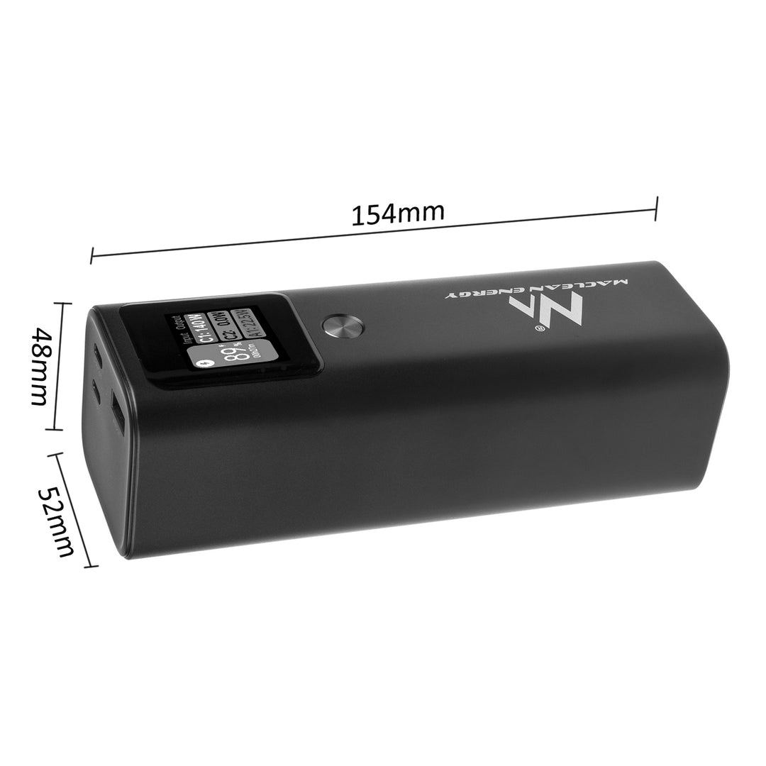 Powerbank 24600mAh con funzione di carica rapida Ingresso e uscita USB C, batteria esterna Power Delivery (PD) 140W, carica rapida/veloce/super carica, 88,56 Wh, 2x USB Type-C, capacità nominale USB: 15000mAh