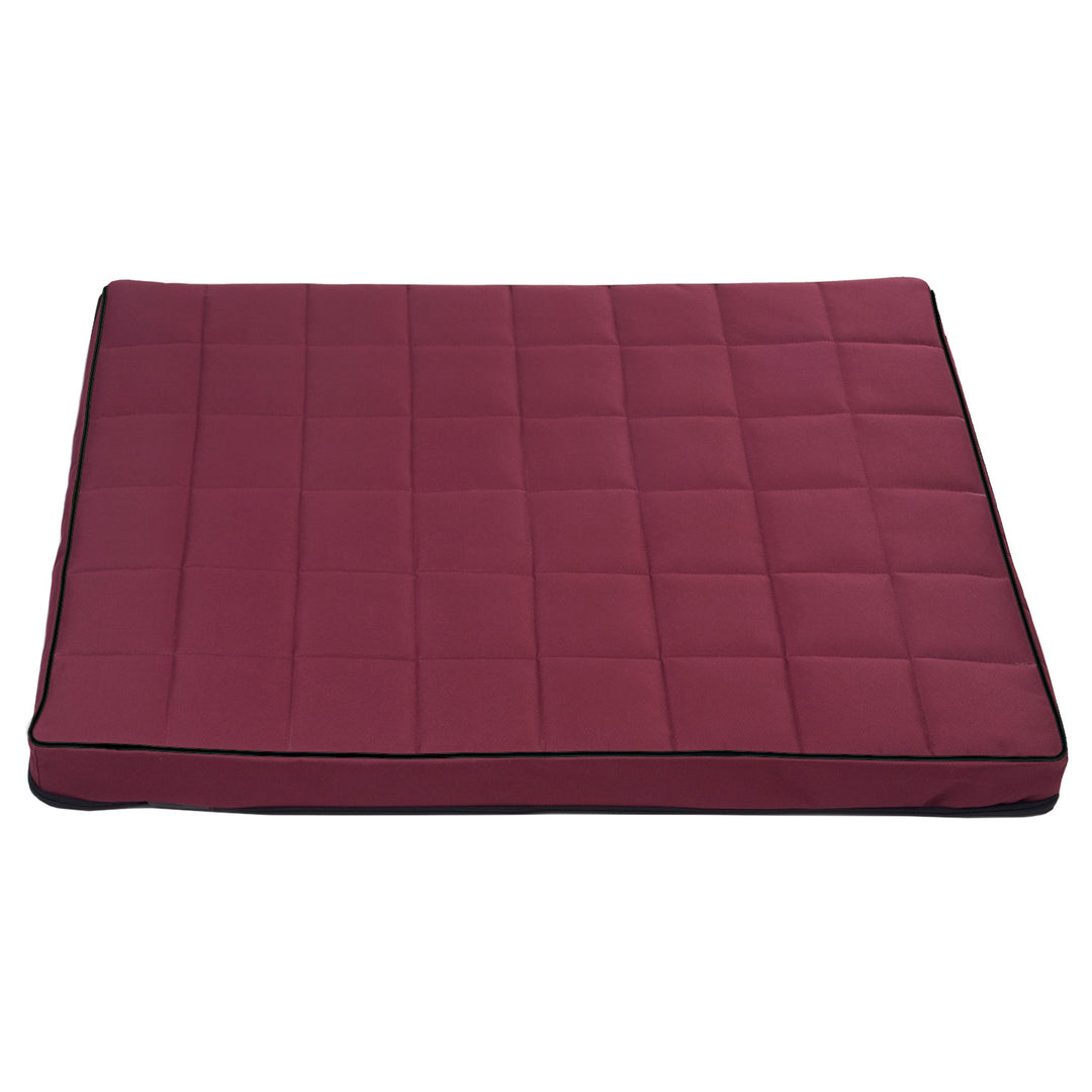 Vigo Checked Letto per Animali domestici  Materasso per cani  80x60x5 cm, colore  bordeaux con finiture nere