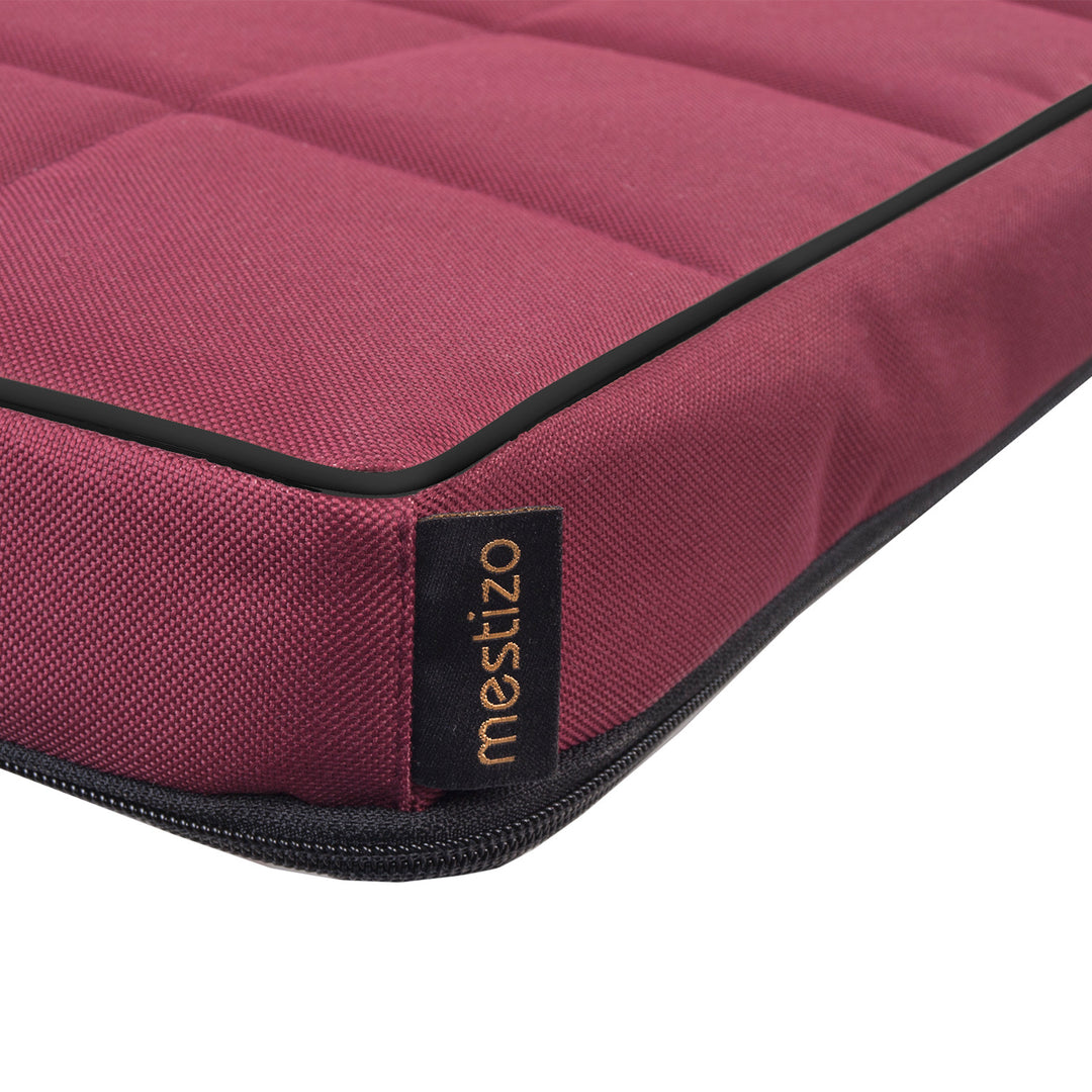Vigo Checked Letto per Animali domestici  Materasso per cani  80x60x5 cm, colore  bordeaux con finiture nere