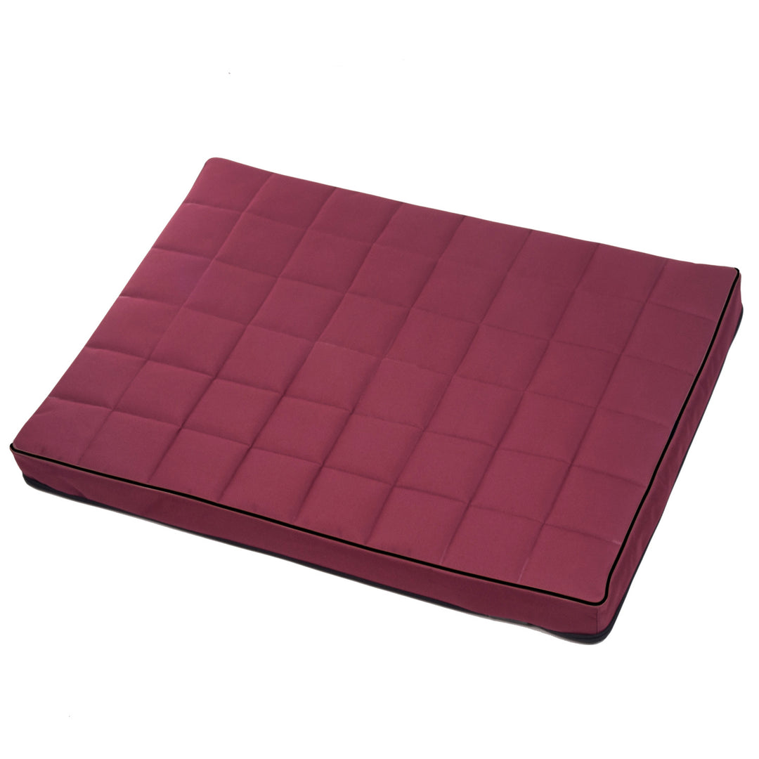 Vigo Checked Letto per Animali domestici  Materasso per cani  80x60x5 cm, colore  bordeaux con finiture nere