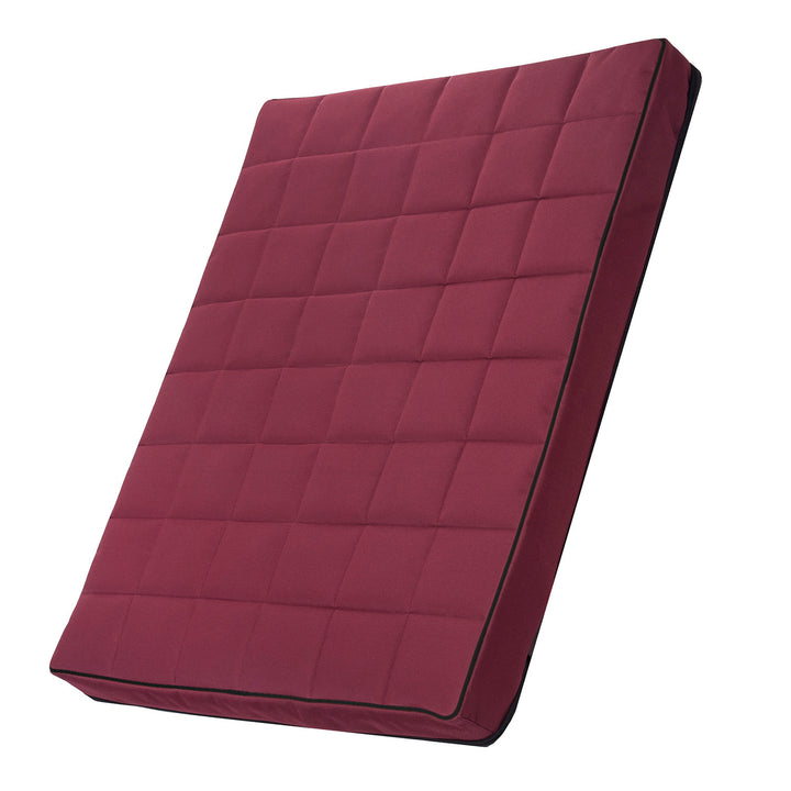 Vigo Checked Letto per Animali domestici  Materasso per cani  80x60x5 cm, colore  bordeaux con finiture nere