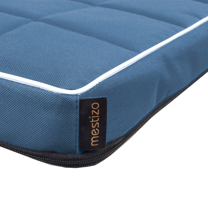 Vigo Checked Letto per animali domestici Materasso per canii 80x 60x5 cm, colore blu con finiture bianche