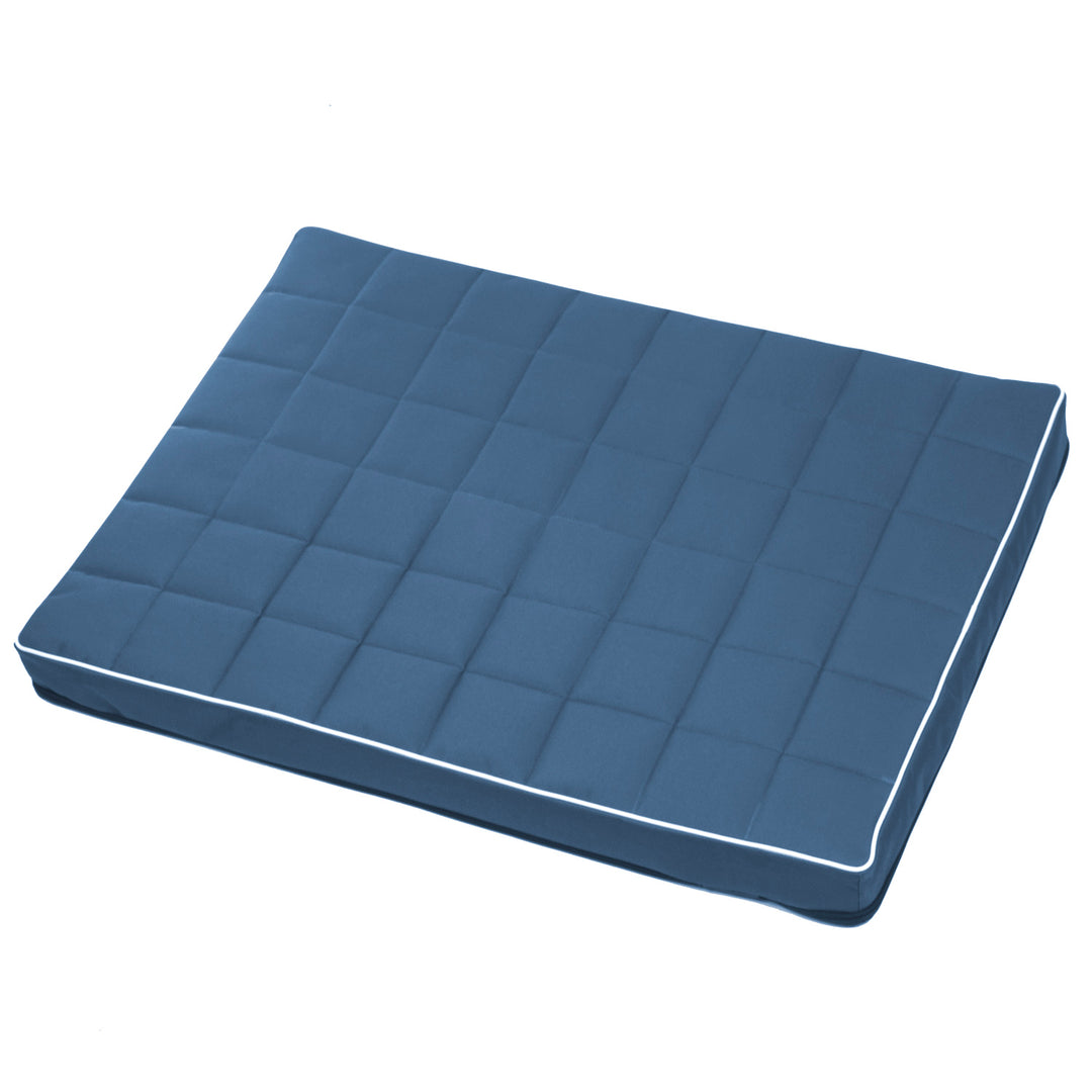 Vigo Checked Letto per animali domestici Materasso per canii 80x 60x5 cm, colore blu con finiture bianche