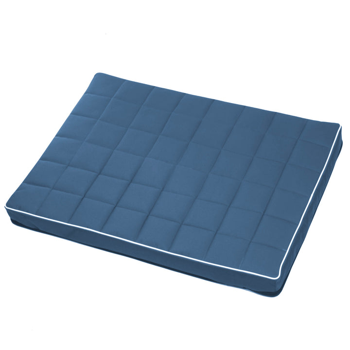 Vigo Checked Letto per animali domestici Materasso per canii 80x 60x5 cm, colore blu con finiture bianche