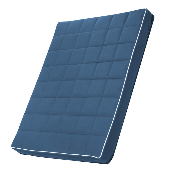Vigo Checked Letto per animali domestici Materasso per canii 80x 60x5 cm, colore blu con finiture bianche