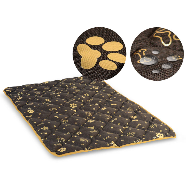 Tappeto per cani 100 x 70 cm impermeabile AIO Ossa d'oro
