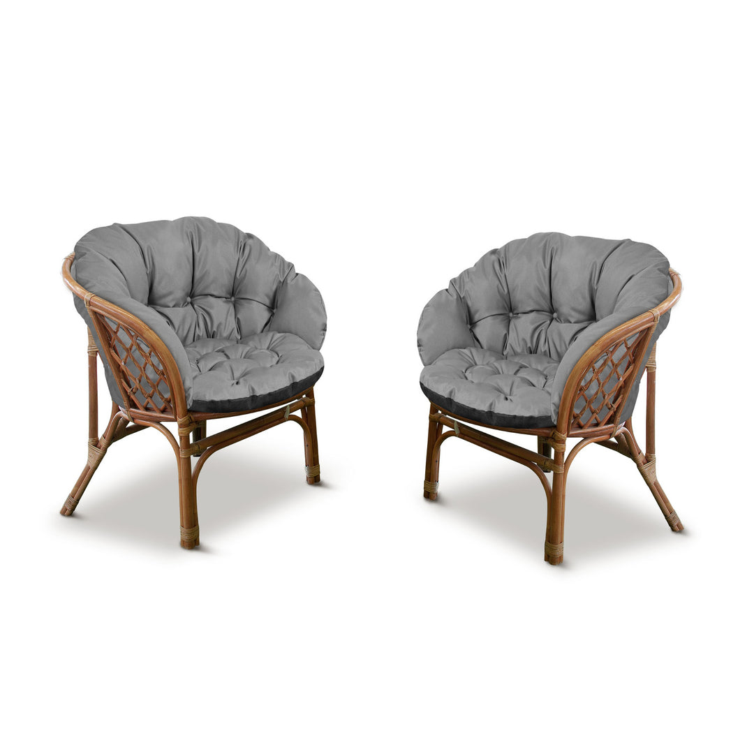 Set di cuscini da giardino 2x 122x40 cm + 1x 190x40 cm impermeabile, colore grigio