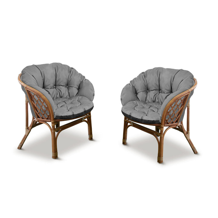 Set di cuscini da giardino 2x 122x40 cm + 1x 190x40 cm impermeabile, colore grigio