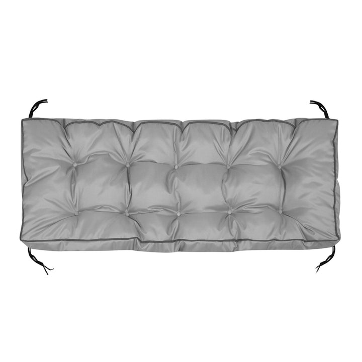 Cuscino da giardino 120x40 cm con bordi alti per panchina pallet impermeabile grigio