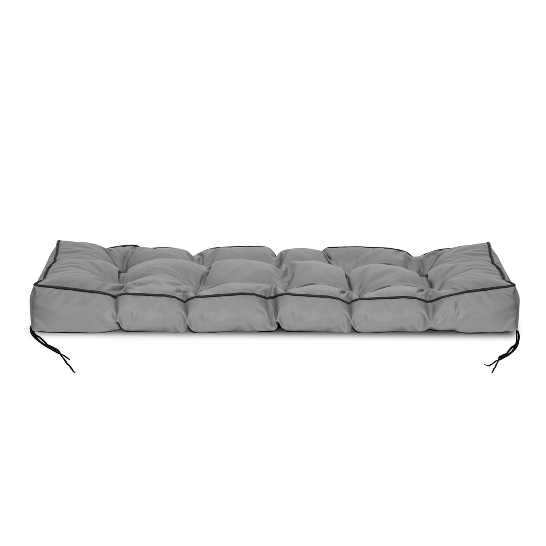 Cuscino da giardino 120x40 cm con bordi alti per panchina pallet impermeabile grigio