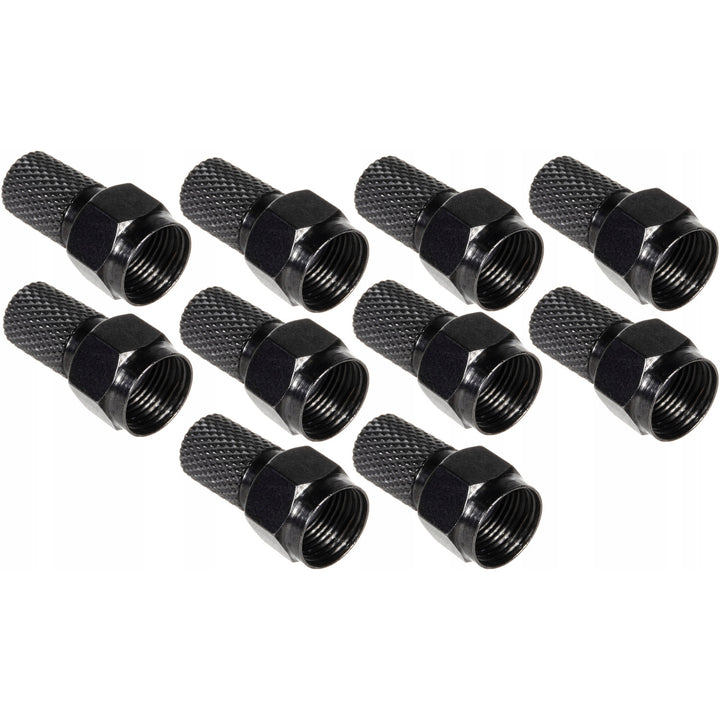 10x Spina F satellitare Maclean, sistema TV, RG5.9, RG6, 6.8mm, nichel con guarnizione, professionale, nero, MCTV-903