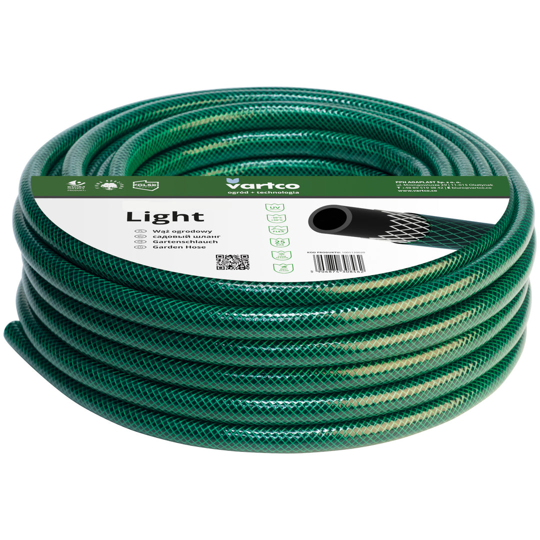 Set da giardino - 50 m di tubo da 1/2'', carrello, attacco rapido - passante e stop, irrigatore diritto, attacco filettato femmina