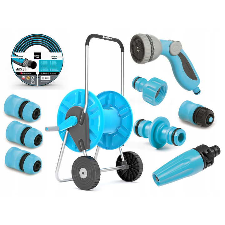 Set da giardino Cellfast, tubo Smart ATS da 1/2'' 50 m, carrello Aluplus da 1/2'' 60 m