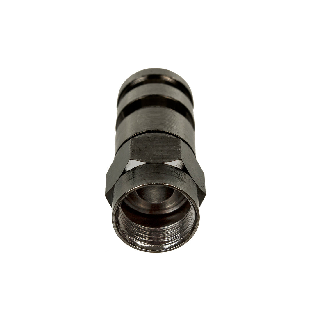 100x Maclean, connettore a compressione F, RG-6, professionale, nichel, nero, MCTV-916