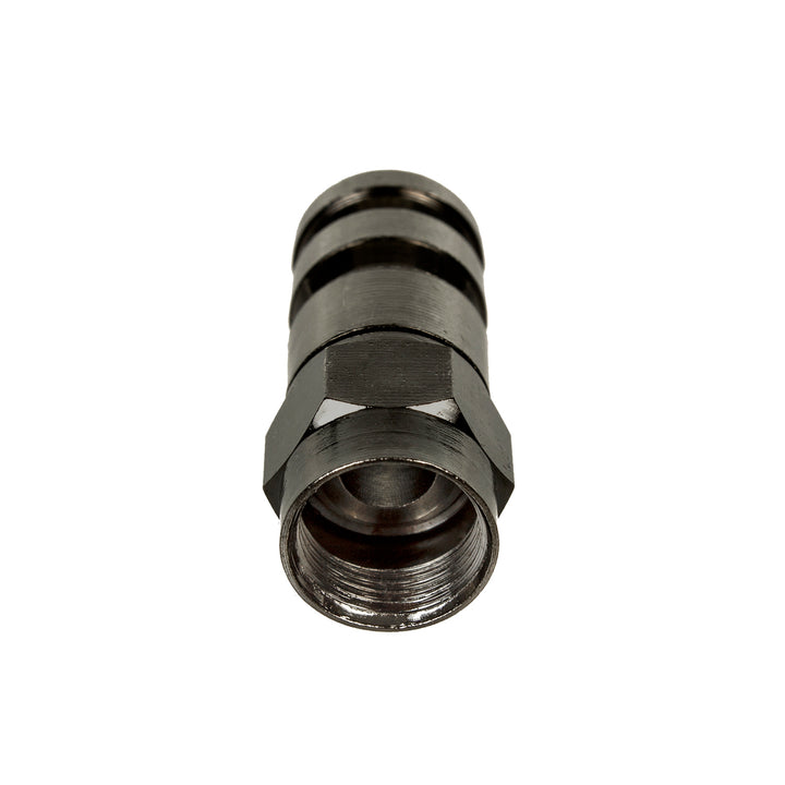 100x Maclean, connettore a compressione F, RG-6, professionale, nichel, nero, MCTV-916