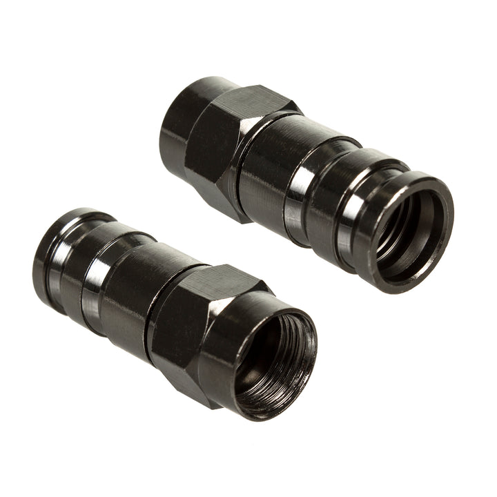 100x Maclean, connettore a compressione F, RG-6, professionale, nichel, nero, MCTV-916