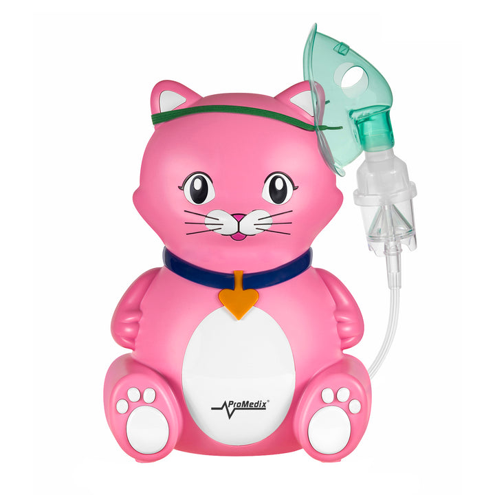 Inalatore per gatti Promedix, set nebulizzatore, maschere, filtri, PR-816 + manichino universale Gess per inalatore