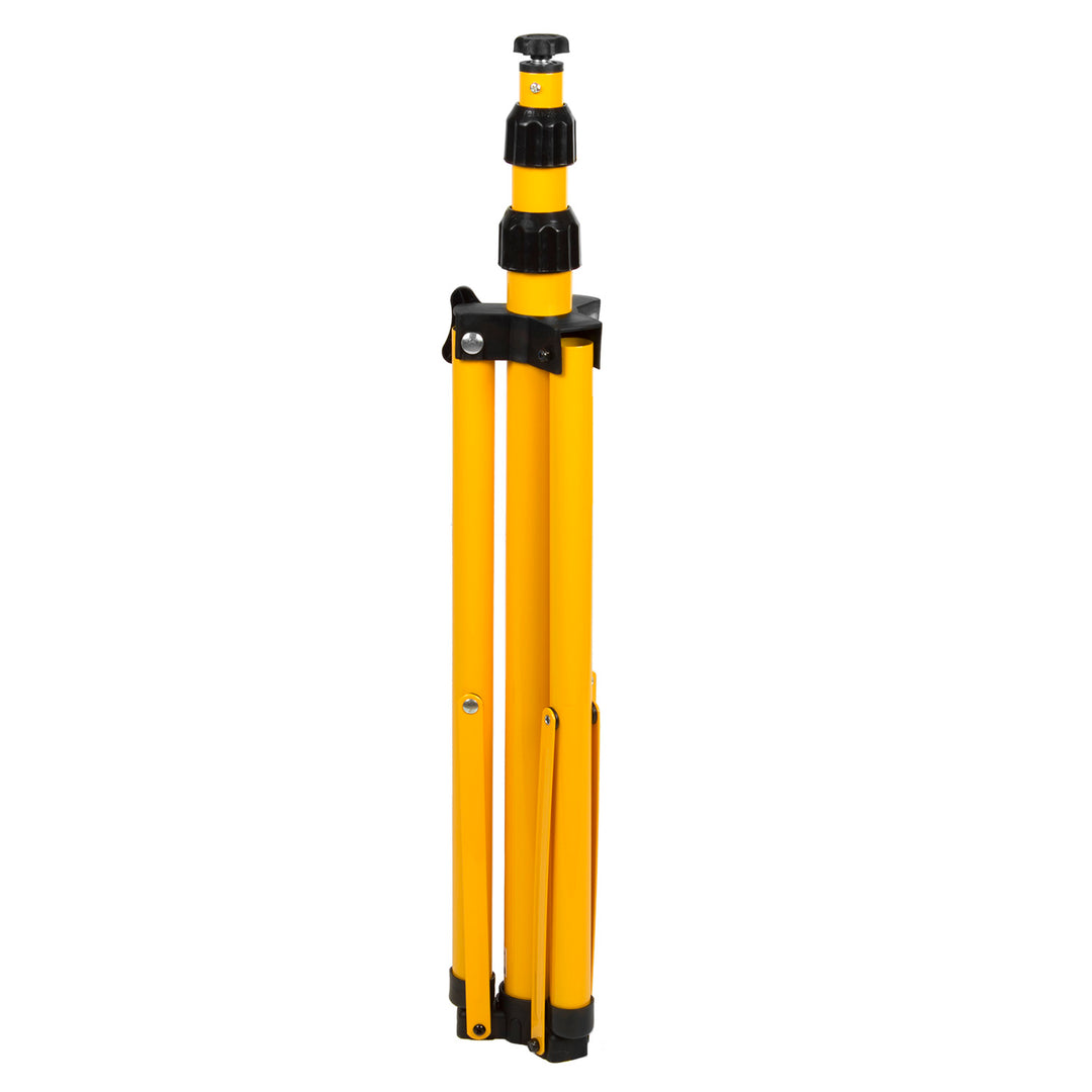 Stativo per proiettori Maclean, per 2 proiettori, LED, giallo, in acciaio, altezza massima 1,5 m + proiettore