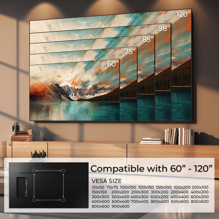 Staffa Maclean MC-750N per TV o monitor, max. VESA 900x600, 60-120", 120 kg, nero. 80mm dalla parete