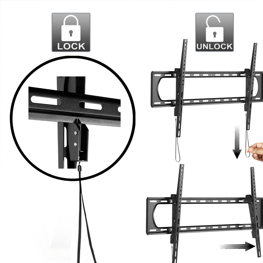 Staffa Maclean MC-750N per TV o monitor, max. VESA 900x600, 60-120", 120 kg, nero. 80mm dalla parete