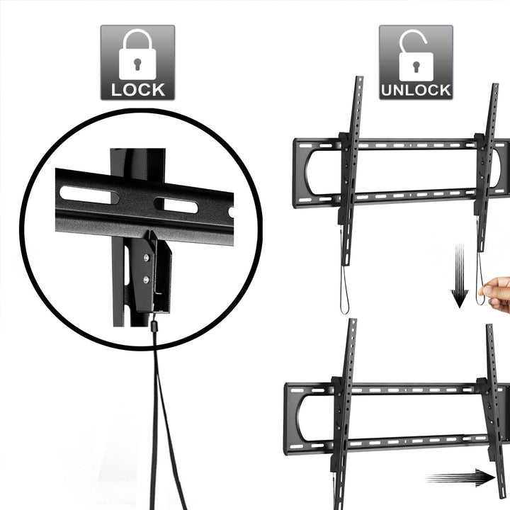 Staffa Maclean MC-750N per TV o monitor, max. VESA 900x600, 60-120", 120 kg, nero. 80mm dalla parete
