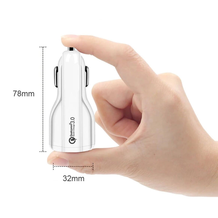 Caricabatterie da auto Maclean, Qualcomm Quick Charge, QC 3.0 - presa 5V/3A, 9V/1.8A, 12V/1.6A, 5V/3.1A con cavo USB Lightning