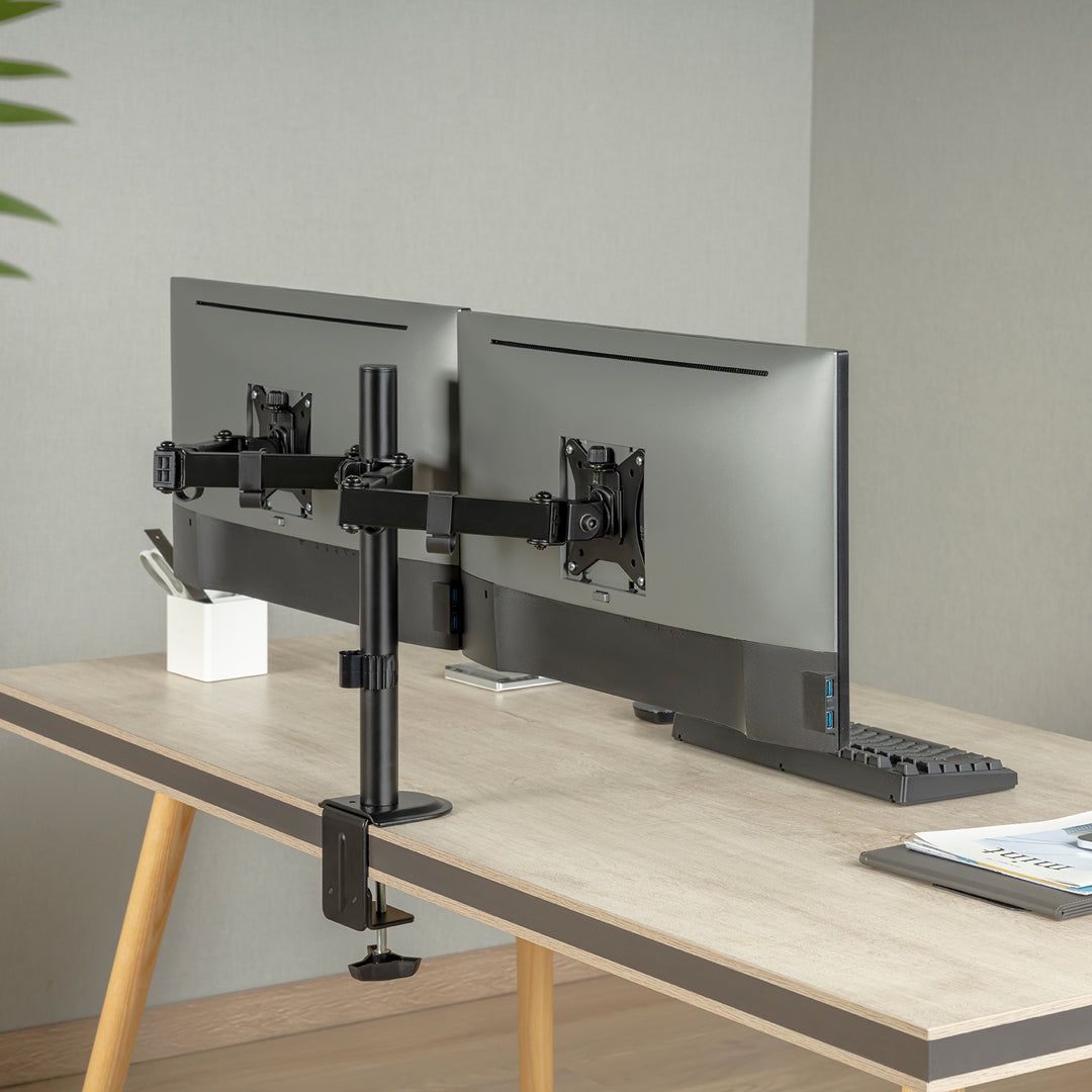 Supporto da tavolo Maclean per 2 monitor, VESA 75x75 e 100x100, 17-32", 2x 9 kg, MC-754N
