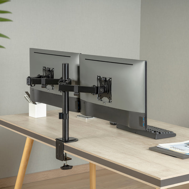 Supporto da tavolo Maclean per 2 monitor, VESA 75x75 e 100x100, 17-32", 2x 9 kg, MC-754N