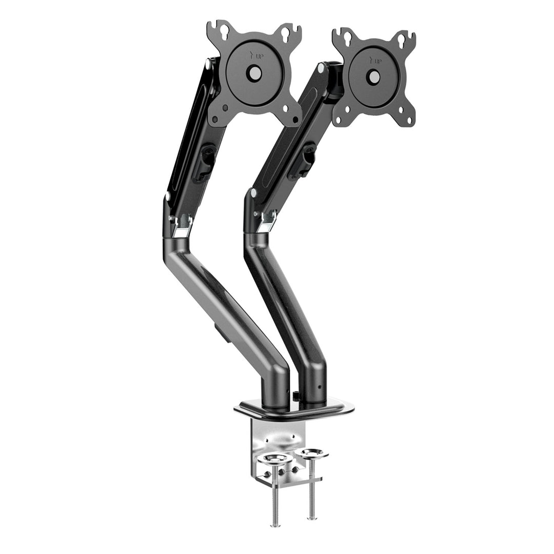 Supporto per 2 monitor Maclean, molla a gas, 13"-27", 7 kg, nero, MC-861N