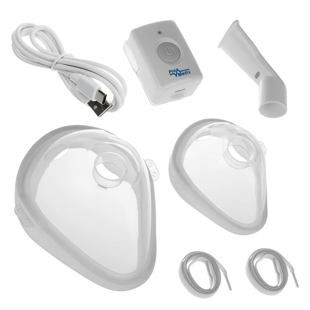 Nebulizzatore inalatore wireless portatile Promedix, kit, maschere, PR-840