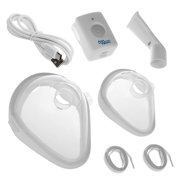 Nebulizzatore inalatore wireless portatile Promedix, kit, maschere, PR-840
