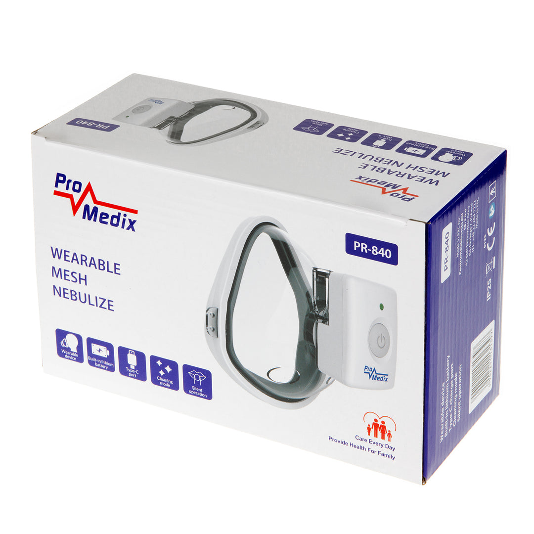 Nebulizzatore inalatore wireless portatile Promedix, kit, maschere, PR-840